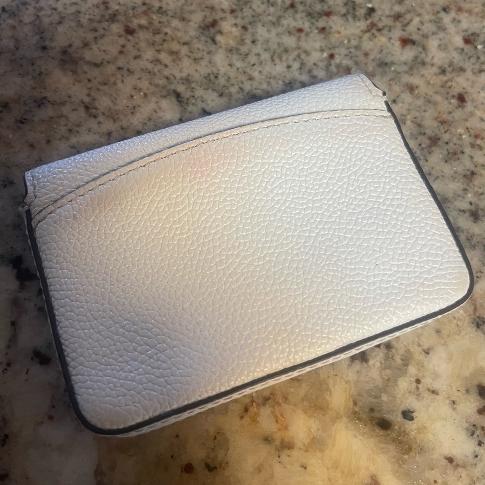 Kate Spade Cream credit card holder with Multicolor spade symbol Accents - Picture 6 of 9